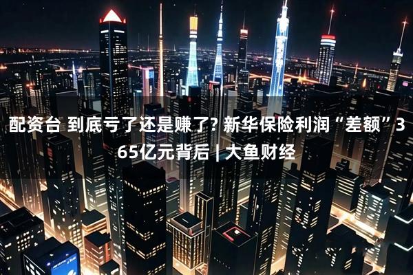 配资台 到底亏了还是赚了? 新华保险利润“差额”365亿元背后 | 大鱼财经